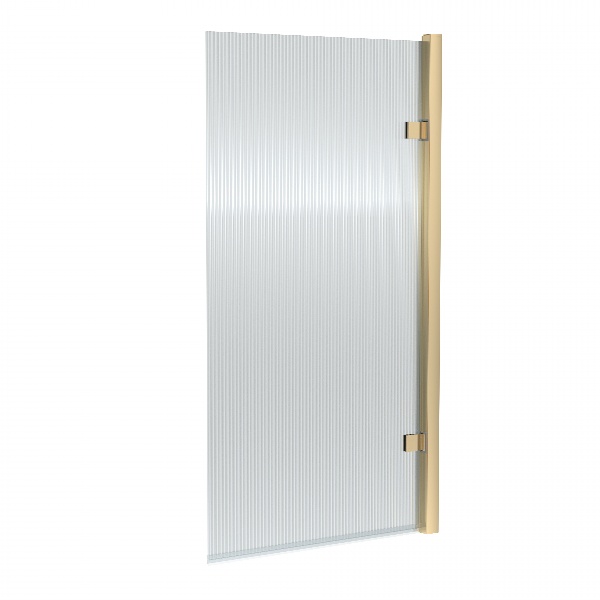 Square Hinged Fluted Bath Screen - 8mm