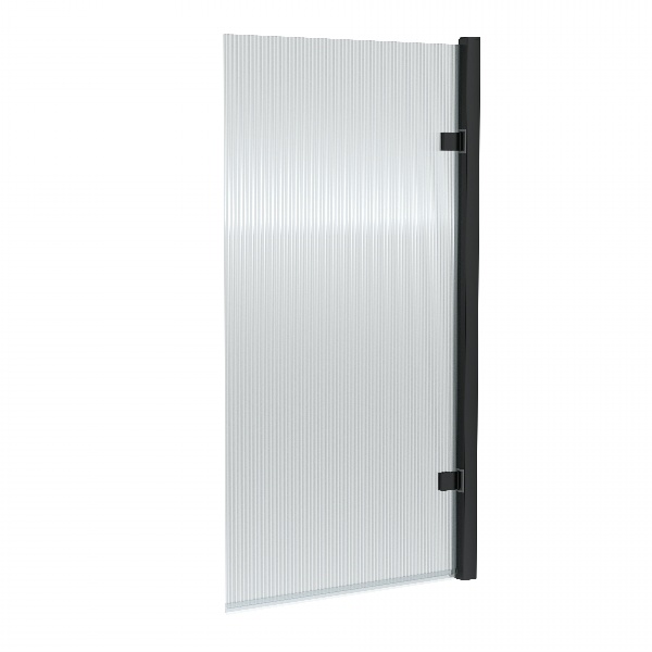 Square Hinged Fluted Bath Screen - 8mm