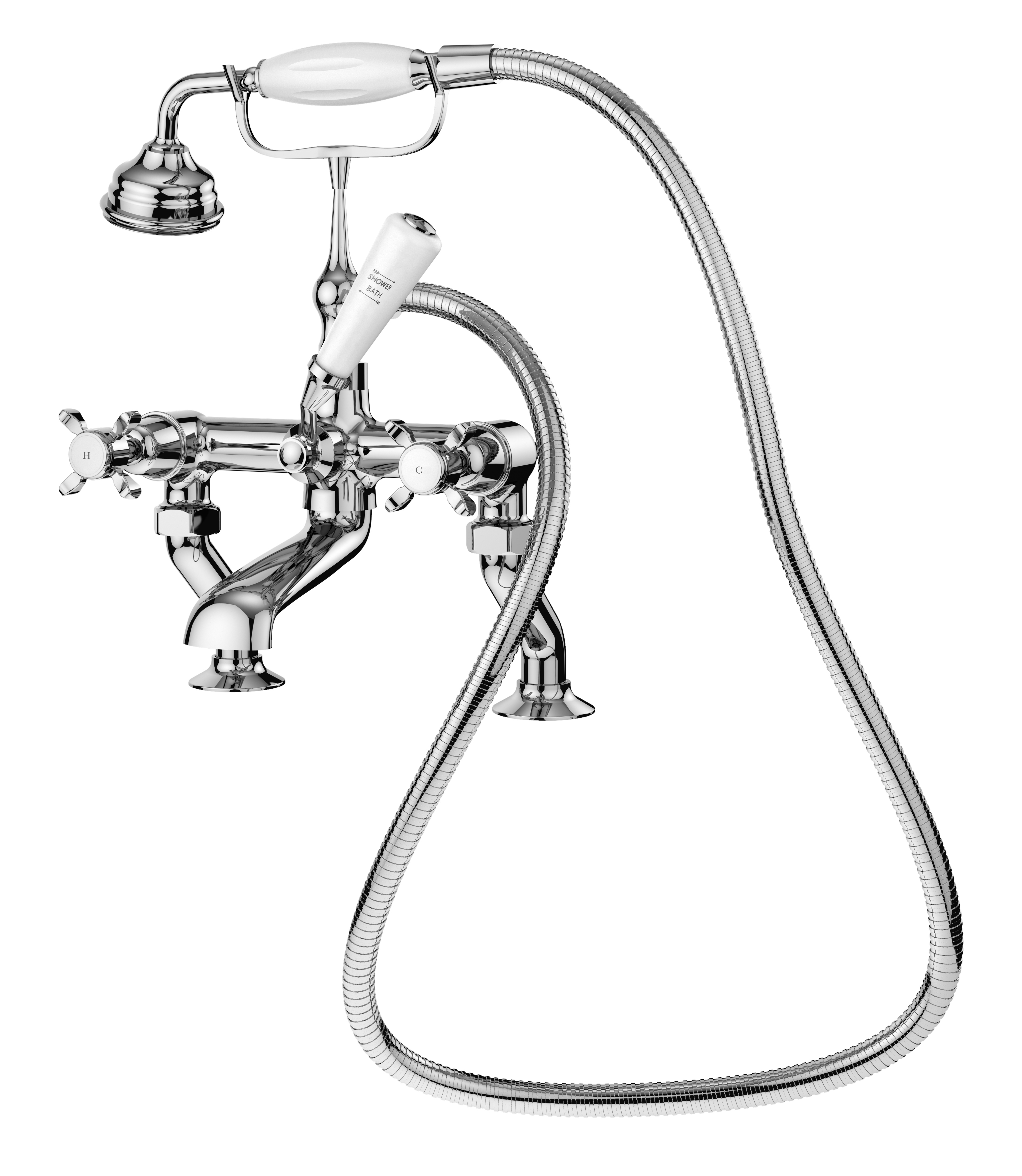 Deck mounted bath shower mixer