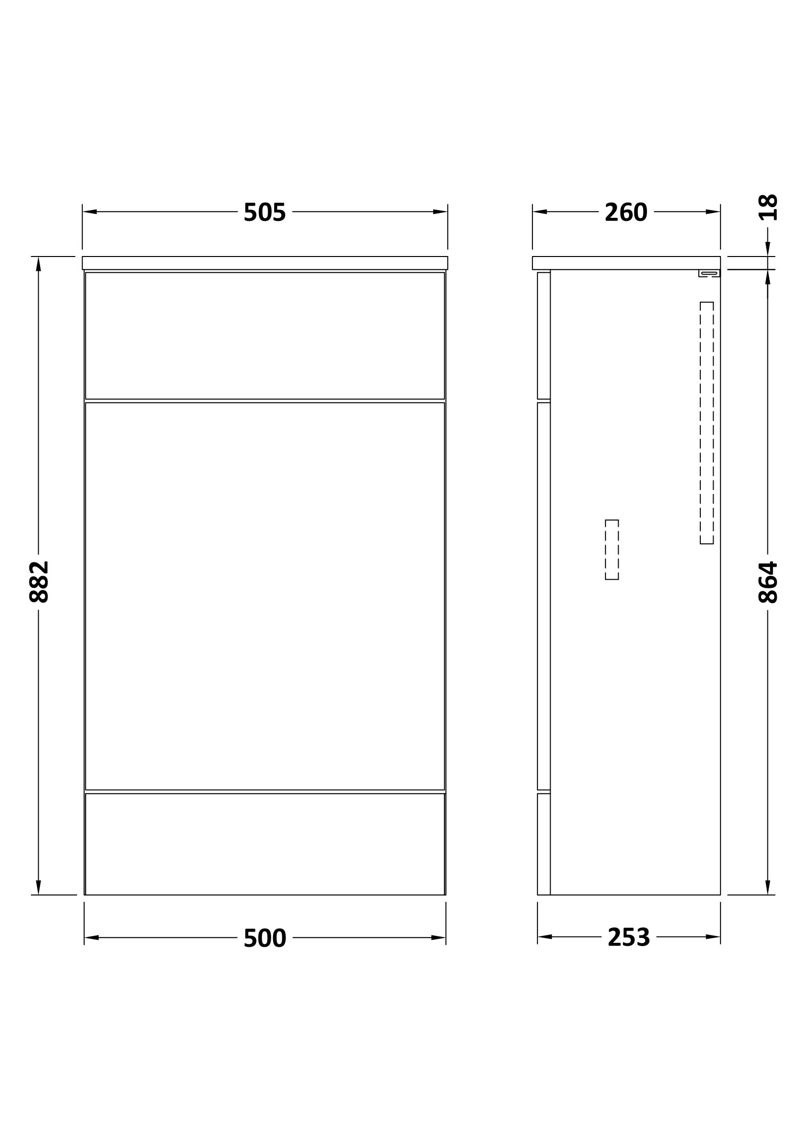 500mm Compact WC Unit & Co-ordinating Top