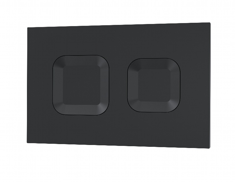 Square Dual Flush Push Button Black