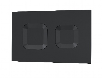 Square Dual Flush Push Button Black