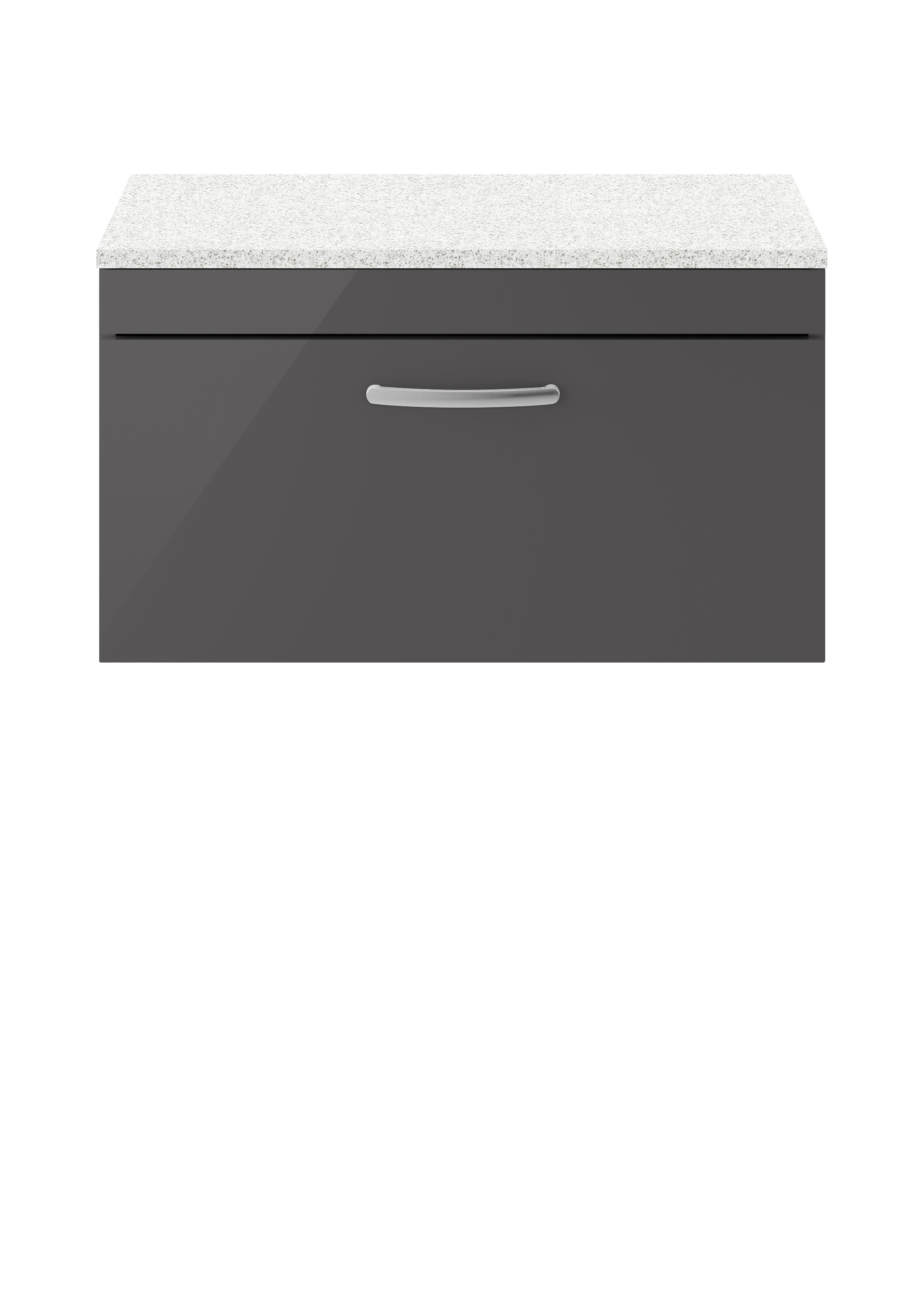 800mm Wall Hung Cabinet With Sparkling White Worktop