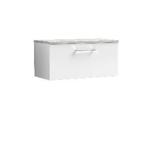 800mm Wall Hung Single Drawer Vanity & Laminate Top