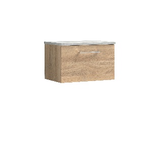 600mm Wall Hung 1-Drawer Vanity & Laminate Worktop