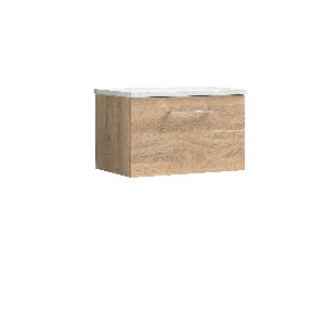 600mm Wall Hung 1-Drawer Vanity & Laminate Worktop