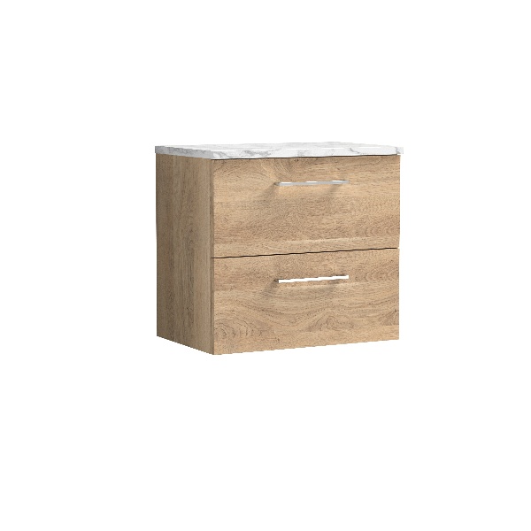 600mm Wall Hung 2-Drawer Vanity & Laminate Worktop