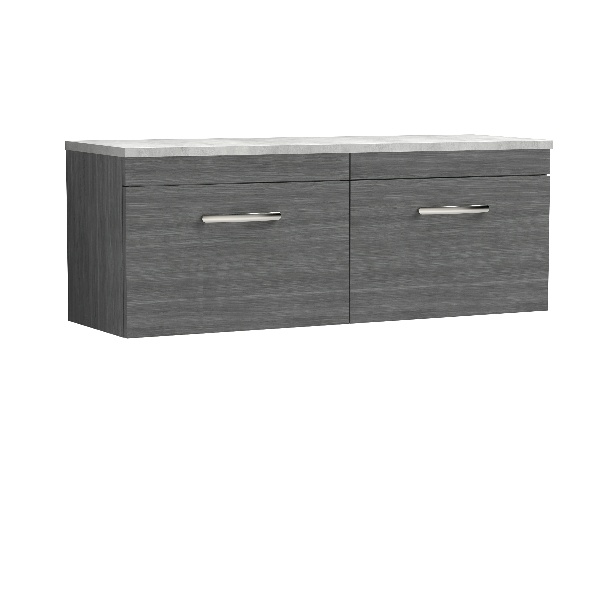 1200mm Wall Hung 2-Drawer Unit & Laminate Worktop