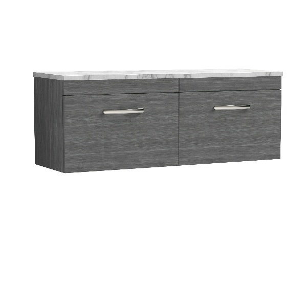 1200 Wall Hung 2-Drawer Unit & Laminate Worktop