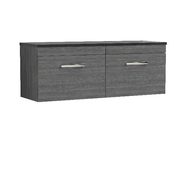 1200mm Wall Hung 2-Drawer Unit & Laminate Worktop