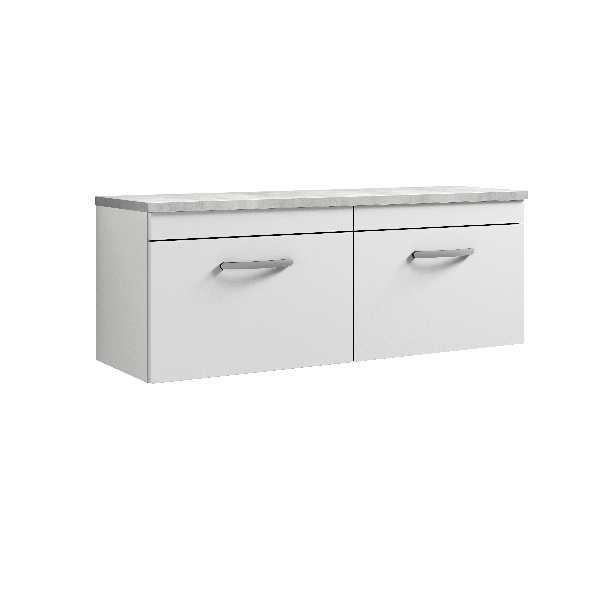 1200mm Wall Hung 2-Drawer Unit & Laminate Worktop