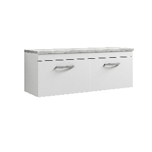 1200mm Wall Hung 2-Drawer Unit & Laminate Worktop