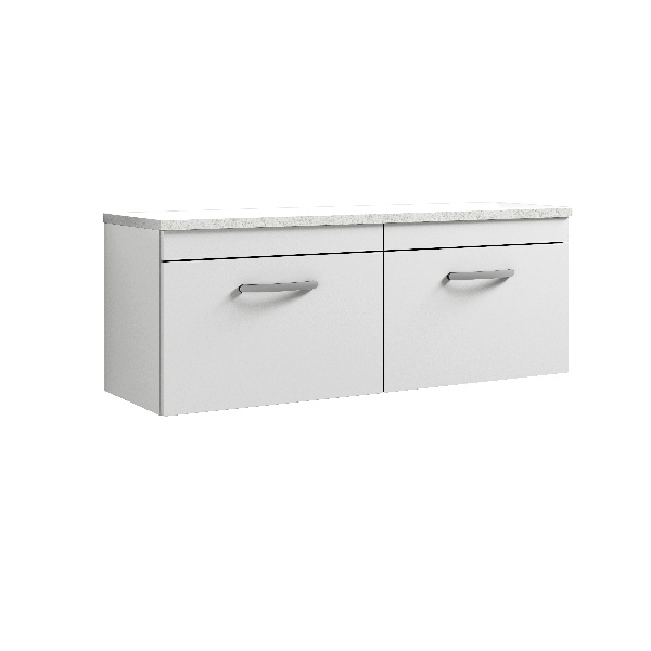 1200mm Wall Hung 2-Drawer Unit & Laminate Worktop