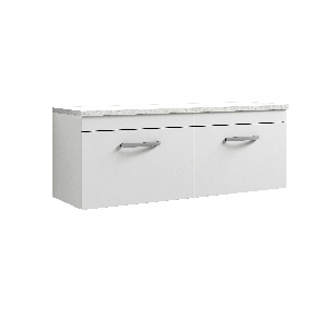 1200mm Wall Hung 2-Drawer Unit & Laminate Worktop