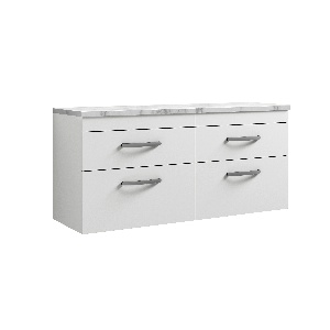 1200 Wall Hung 4-Drawer Unit & Laminate Worktop