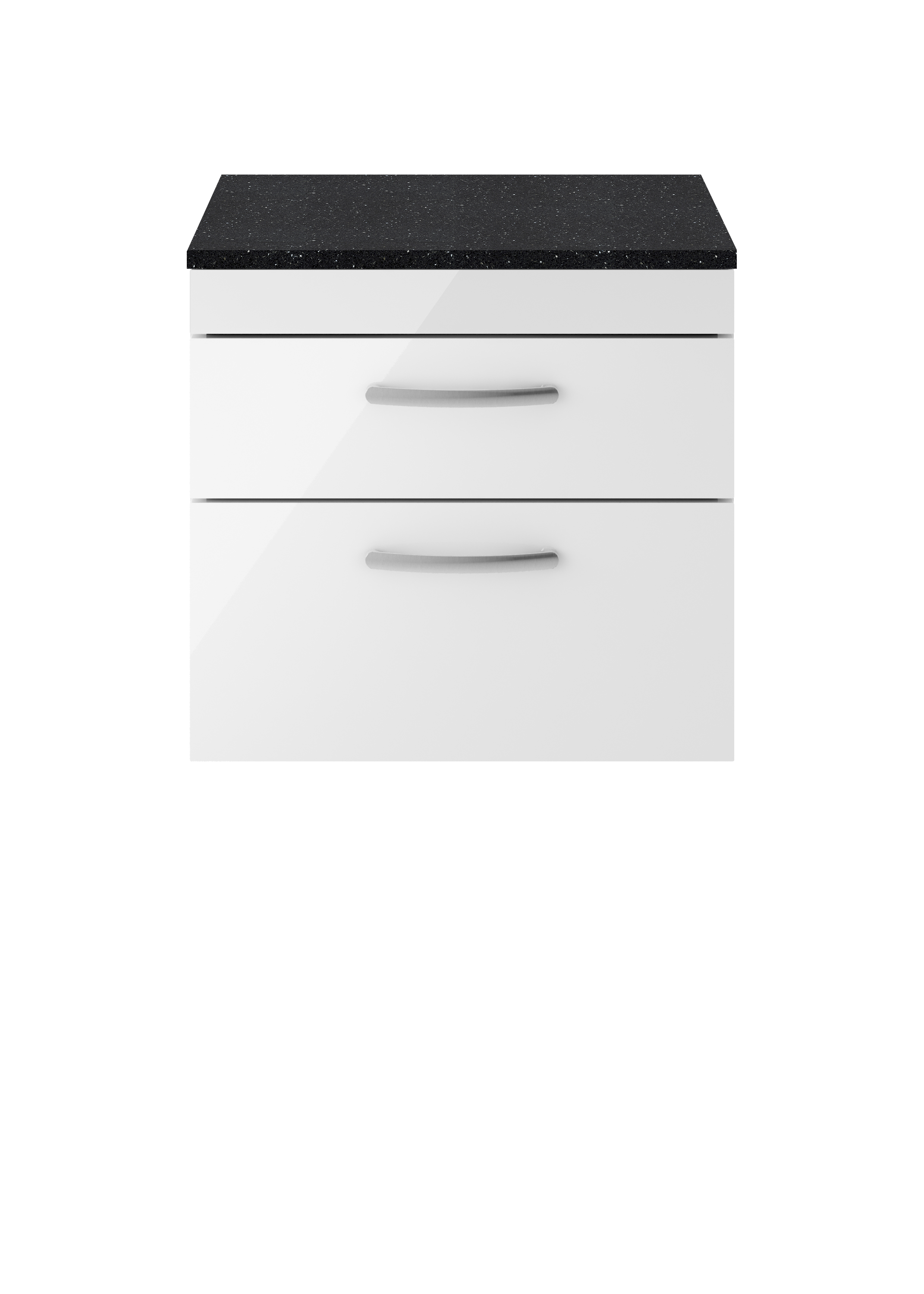 600mm Wall Hung Vanity With Sparkling Black Worktop