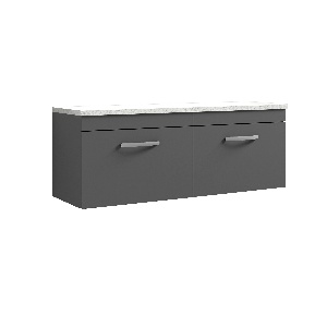 1200mm Wall Hung 2-Drawer Unit & Laminate Worktop