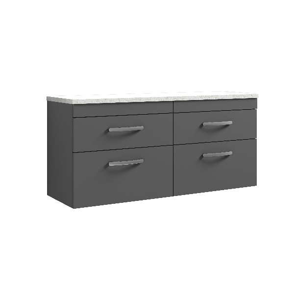 1200mm Wall Hung 4-Drawer Unit & Laminate Worktop