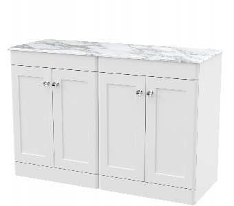 1200mm Floor Standing 4-Door Vanity with Marble Top