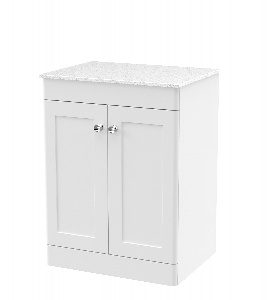 600mm Floor Standing 2-Door Vanity with Marble Top