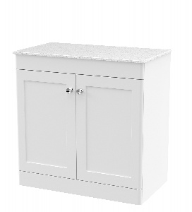 800mm Floor Standing 2-Door Vanity with Marble Top