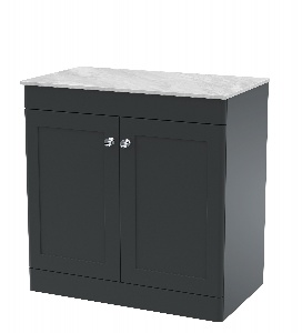 800mm Floor Standing 2-Door Vanity with Marble Top