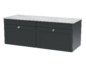 1200mm Wall Hung 2-Drawer Vanity with Marble Top