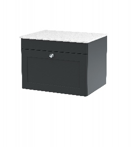 600mm Wall Hung 1-Drawer Vanity with Marble Top