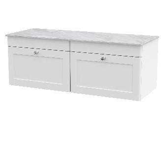 1200mm Wall Hung 2-Drawer Vanity with Marble Top