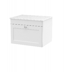 600mm Wall Hung 1-Drawer Vanity with Marble Top