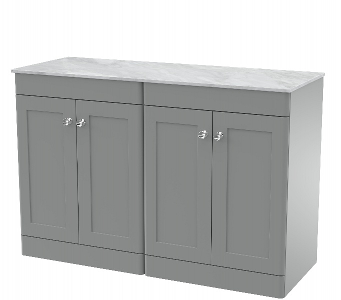 1200mm Floor Standing 4-Door Vanity with Marble Top