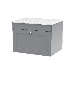 600mm Wall Hung 1-Drawer Vanity with Marble Top