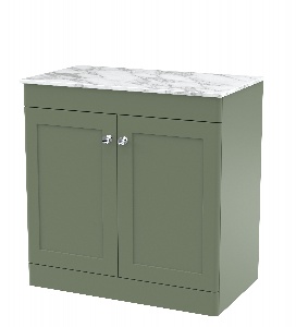 800mm Floor Standing 2-Door Vanity with Marble Top