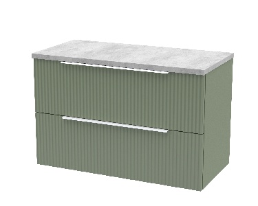 800mm Wall Hung 2 Drawer Vanity & Laminate Top