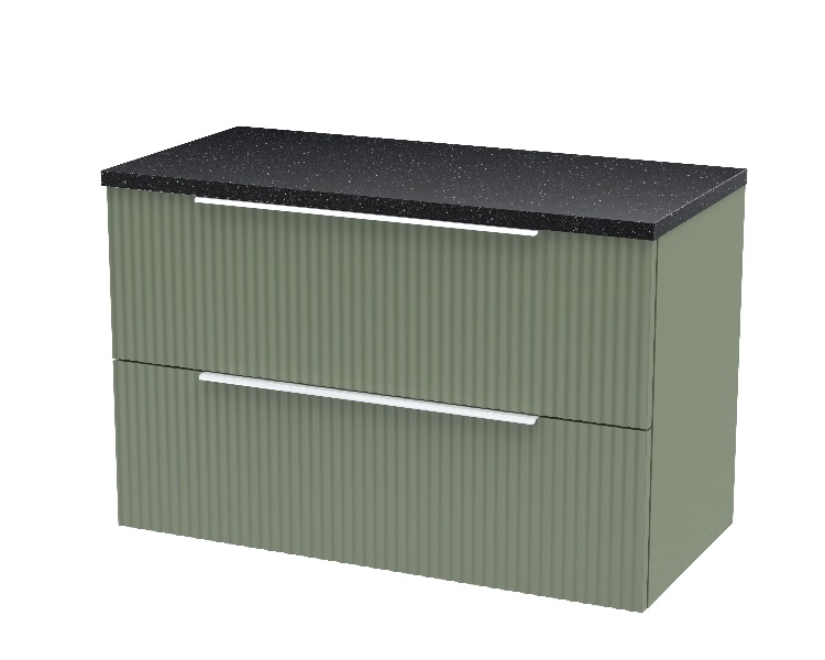 800mm Wall Hung 2 Drawer Vanity & Laminate Top