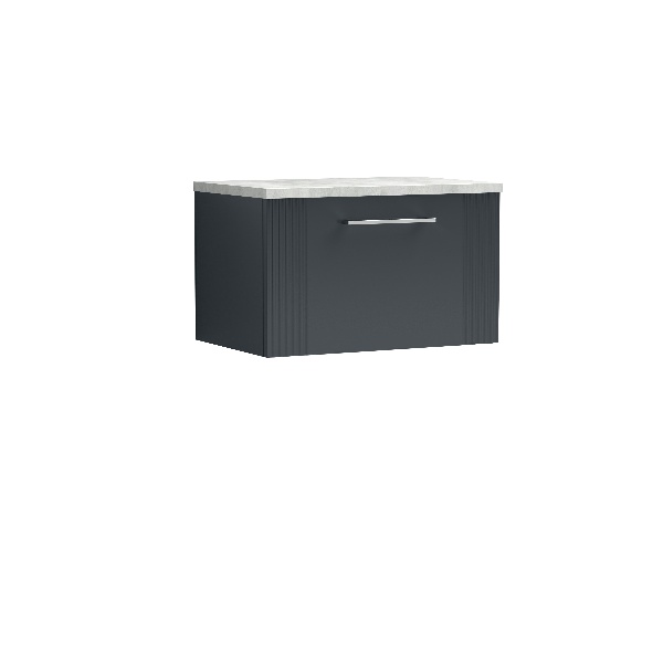 600mm Wall Hung Single Drawer Vanity & Laminate Top