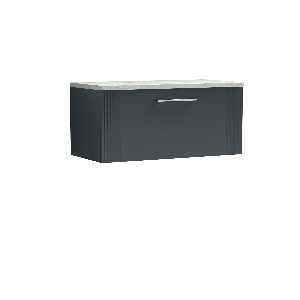 800mm Wall Hung Single Drawer Vanity & Laminate Top