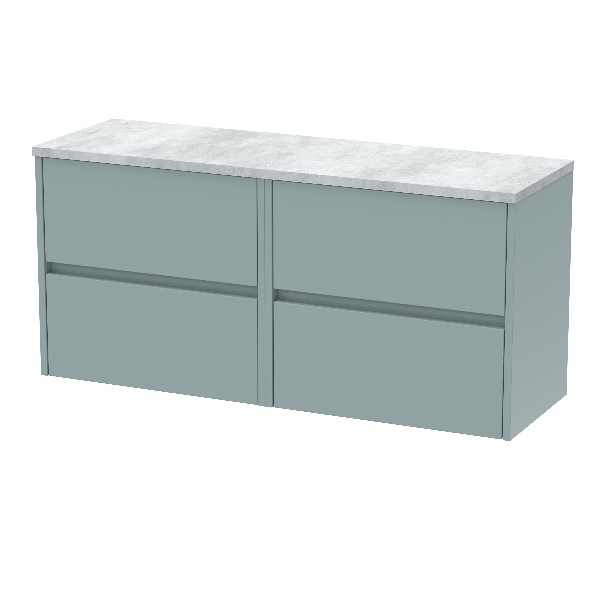 1200mm Wall Hung 4-Drawer Unit & Laminate Worktop