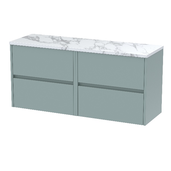 1200mm Wall Hung 4-Drawer Unit & Laminate Worktop