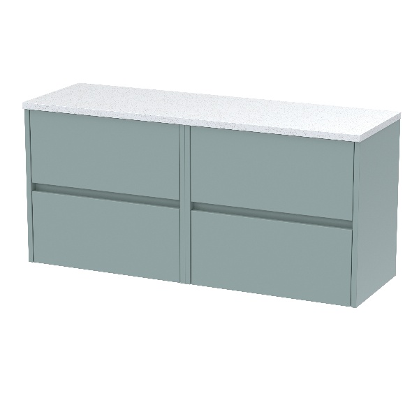 1200mm Wall Hung 4-Drawer Unit & Laminate Worktop