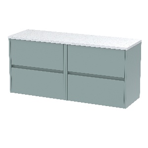 1200mm Wall Hung 4-Drawer Unit & Laminate Worktop