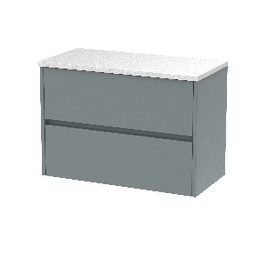 800mm Wall Hung 2 Drawer Unit & Worktop