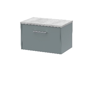 600mm Wall Hung Single Drawer Vanity & Laminate Top