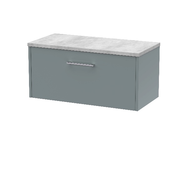 800mm Wall Hung Single Drawer Vanity & Laminate Top