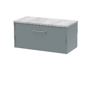 800mm Wall Hung Single Drawer Vanity & Laminate Top