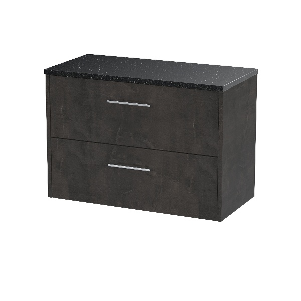 800mm Wall Hung 2 Drawer Vanity & Worktop