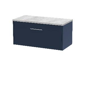 800mm Wall Hung Single Drawer Vanity & Laminate Worktop