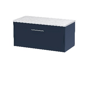 800mm Wall Hung Single Drawer Vanity & Laminate Worktop