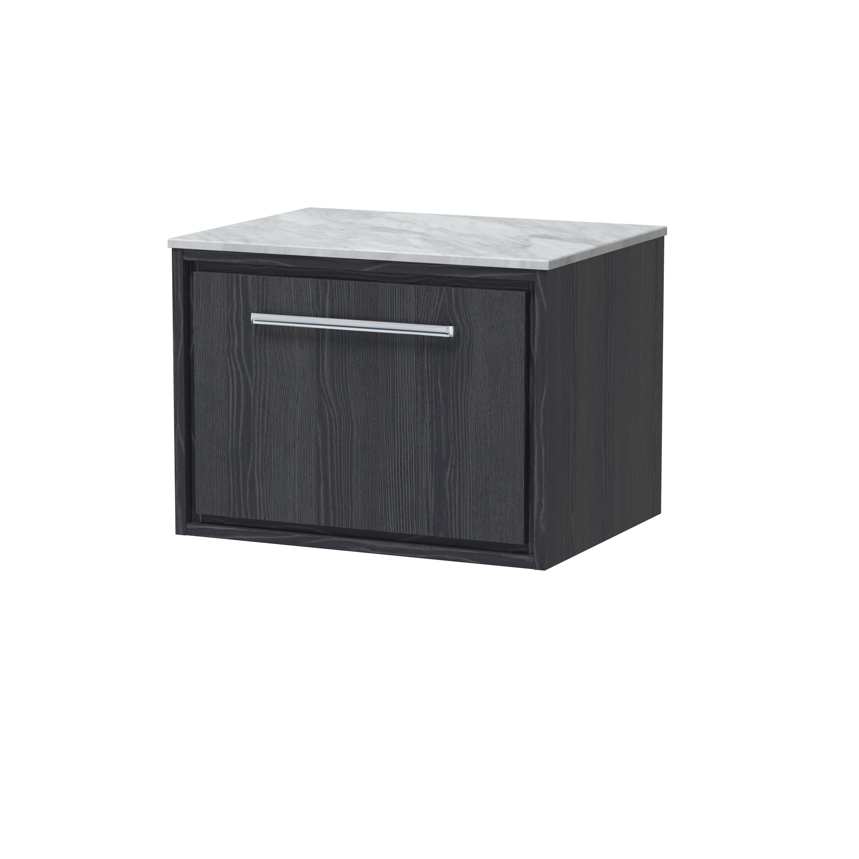 600mm Wall Hung Single Drawer Vanity with Marble Worktop