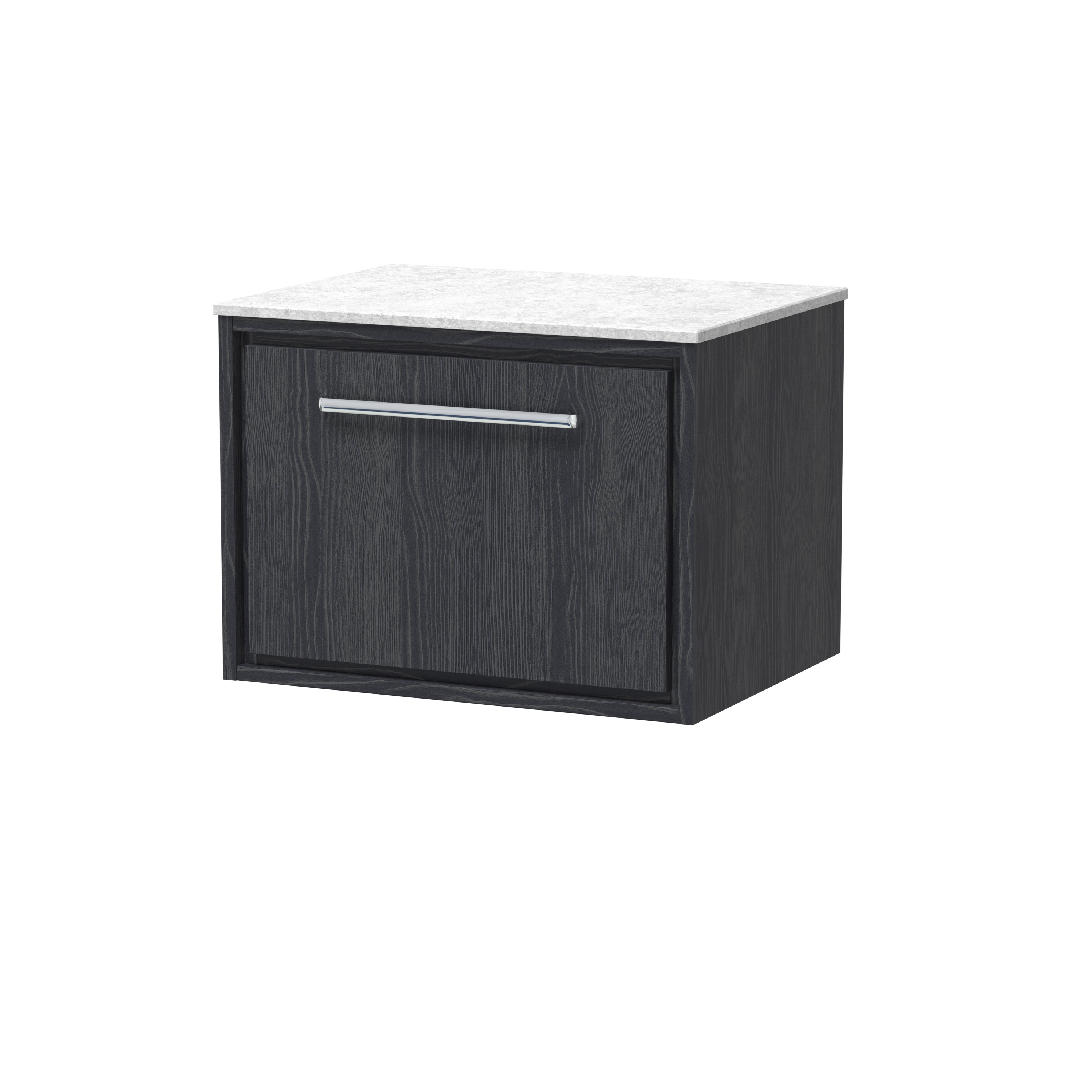 600mm Wall Hung Single Drawer Vanity with Marble Worktop